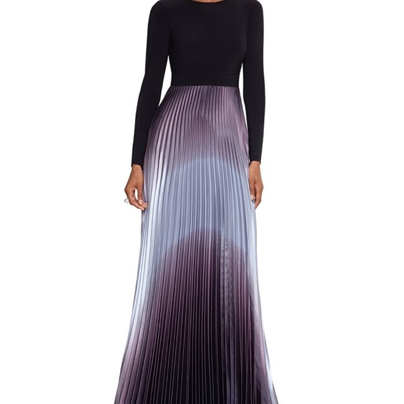Betsy & Adam Women's Ombre Pleated Gown Black Size 4Petite main image 0